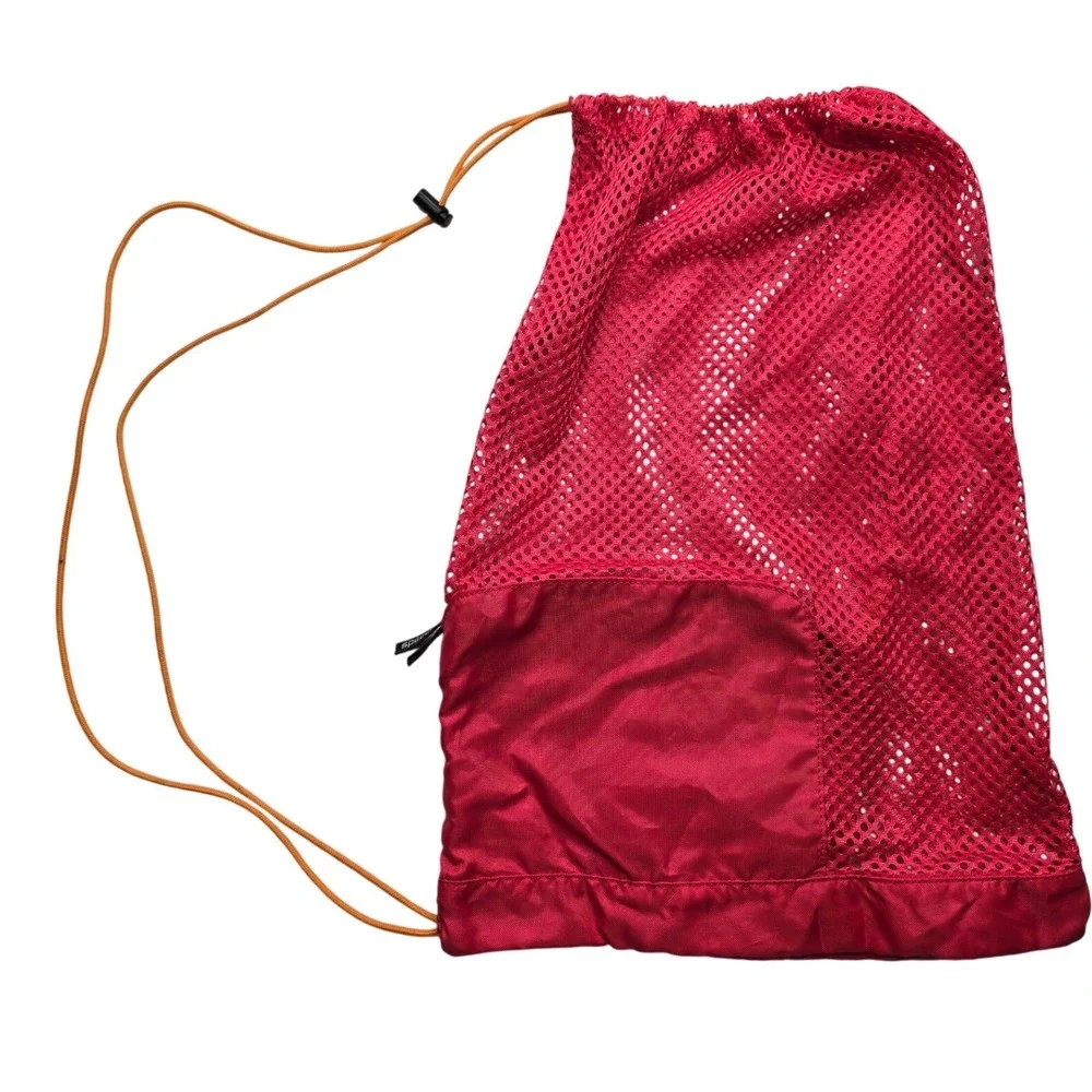 Speedo Mesh Equipment Bag Drawstring Swim Gear Backpack Red Unisex OS
